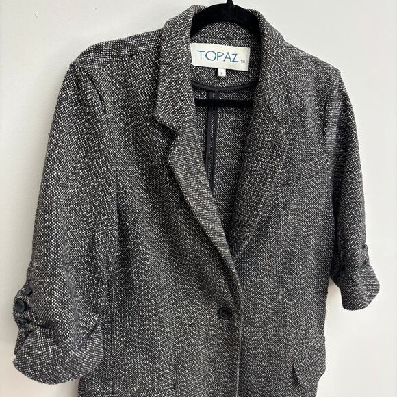 Vintage Classic Wool Tweed Oversized Sport Coat Jacket Blazer Women’s Size Large - Picture 4 of 9